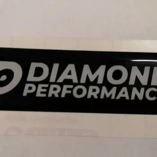 Diamond Performance logo domed sticker in white writing