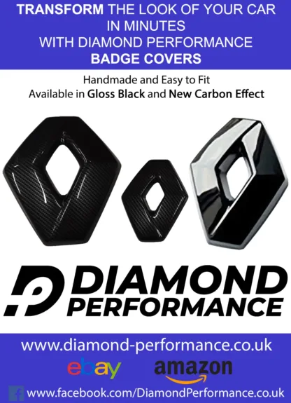 TWINGO mk2 2007-2011 FRONT and REAR logo badge COVER in CARBON EFFECT (pair) - Image 4