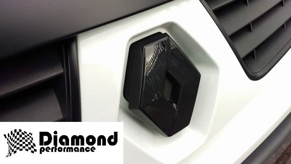 FRONT badge COVER for Renault TRAFIC 2001-2006 in GLOSS BLACK