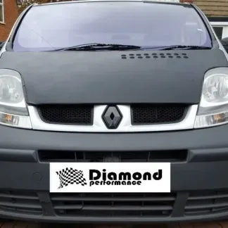 FRONT logo COVER for Renault TRAFIC 2001-2006 in new CARBON EFFECT