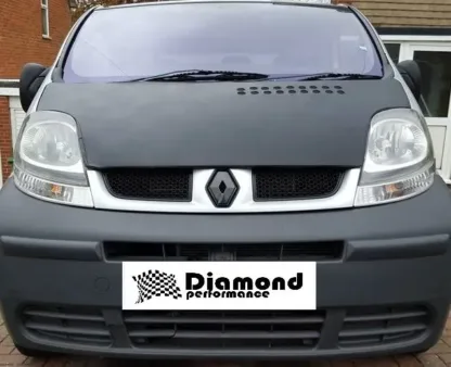 FRONT logo COVER for Renault TRAFIC 2001-2006 in new CARBON EFFECT
