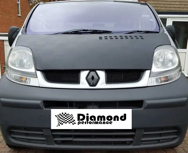 FRONT logo COVER for Renault TRAFIC 2001-2006 in new CARBON EFFECT