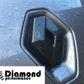 FRONT and REAR logo COVERS for Renault LAGUNA mk3 2007-2012 CARBON EFFECT pair