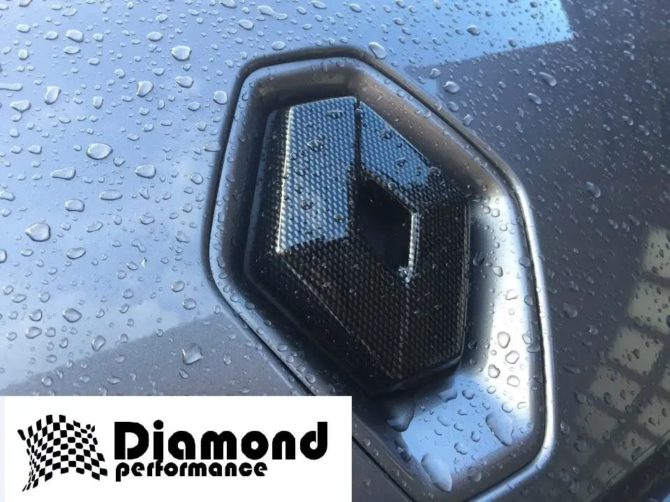 FRONT and REAR logo COVERS for Renault LAGUNA mk3 2007-2012 CARBON EFFECT pair