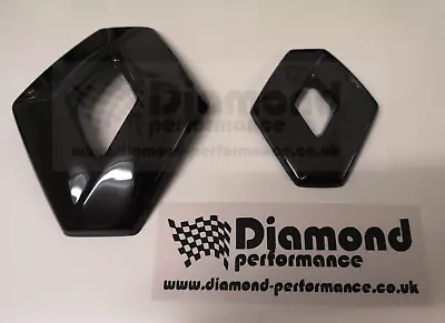 GLOSS BLACK FRONT and REAR badge COVER for Renault Captur mk2 2019/2020,2021 (pair) - Image 4