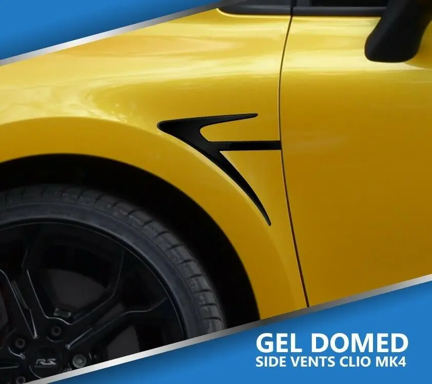 GLOSS BLACK side domed fake vent for Renault Clio 4 2013-2019 (all models) pair