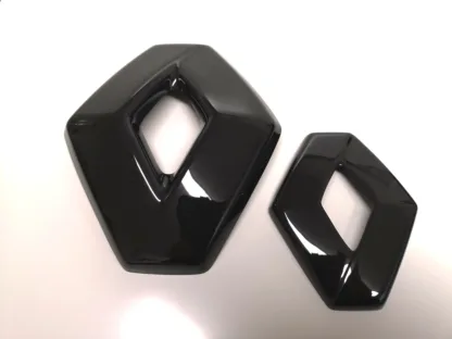 gloss BLACK FRONT and REAR badge COVER for Renault TWIZY (pair)