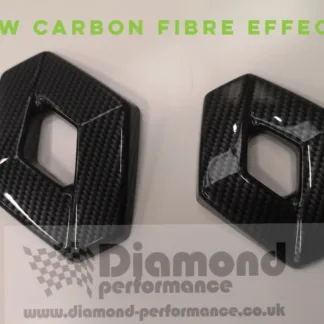 CLIO mk3 (2005-2008) 197pre-facelift CARBON FIBRE EFFECT FRONT and REAR badge COVER (pair)