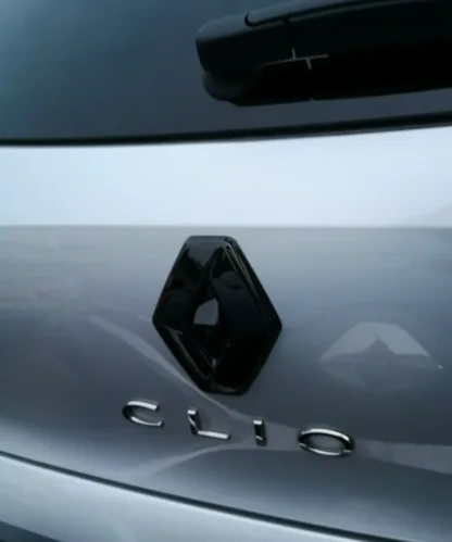 Rear GLOSS BLACK Badge COVER for Renault Clio 5 FOR CARS WITH REAR CAMERA