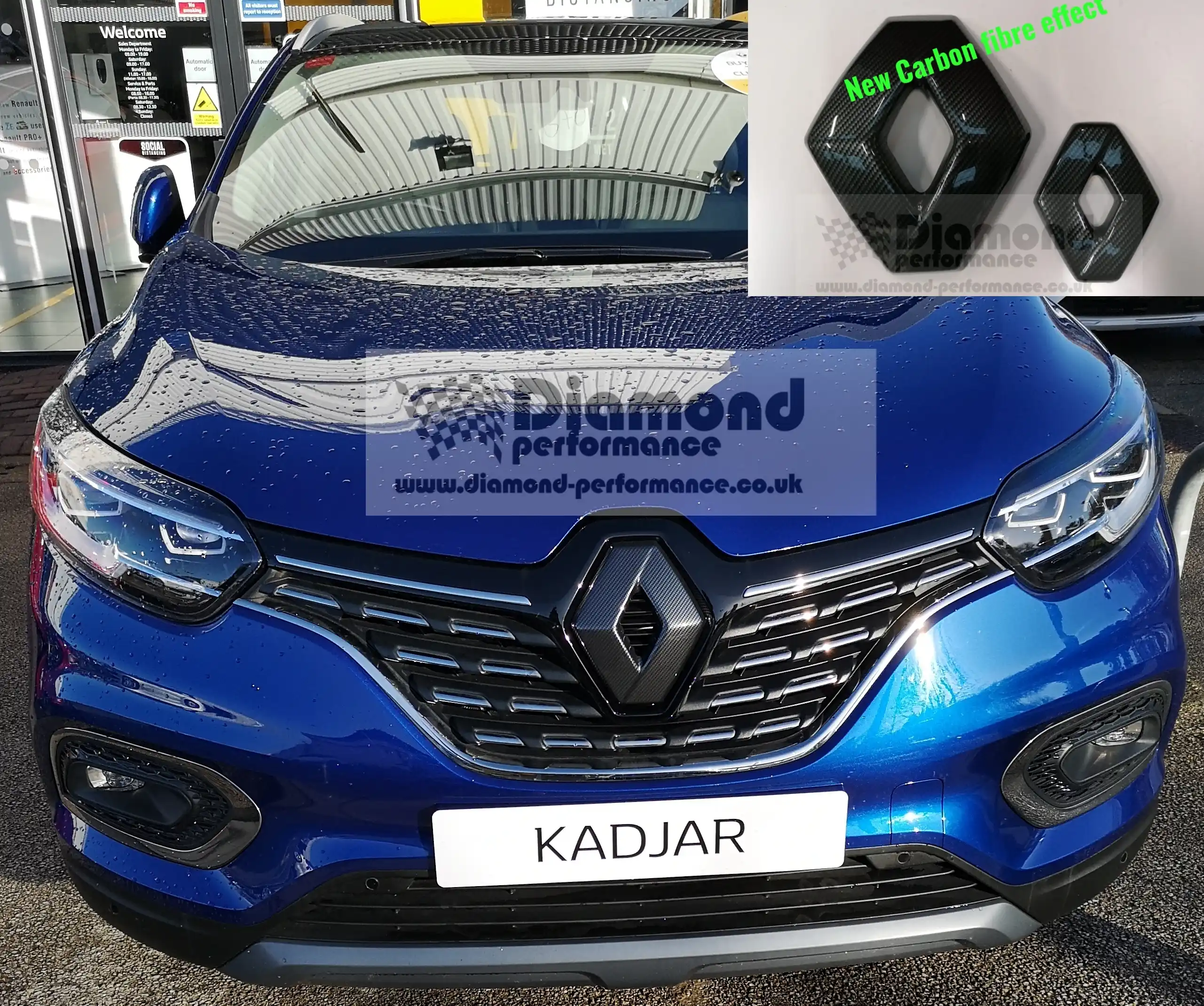 FRONT and REAR logo COVER for Renault Kadjar 2015-2020 IN CARBON EFFECT