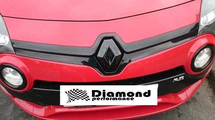 GLOSS BLACK FRONT logo COVER for Renault TWINGO mk2 FACELIFT 2011-2014  front only