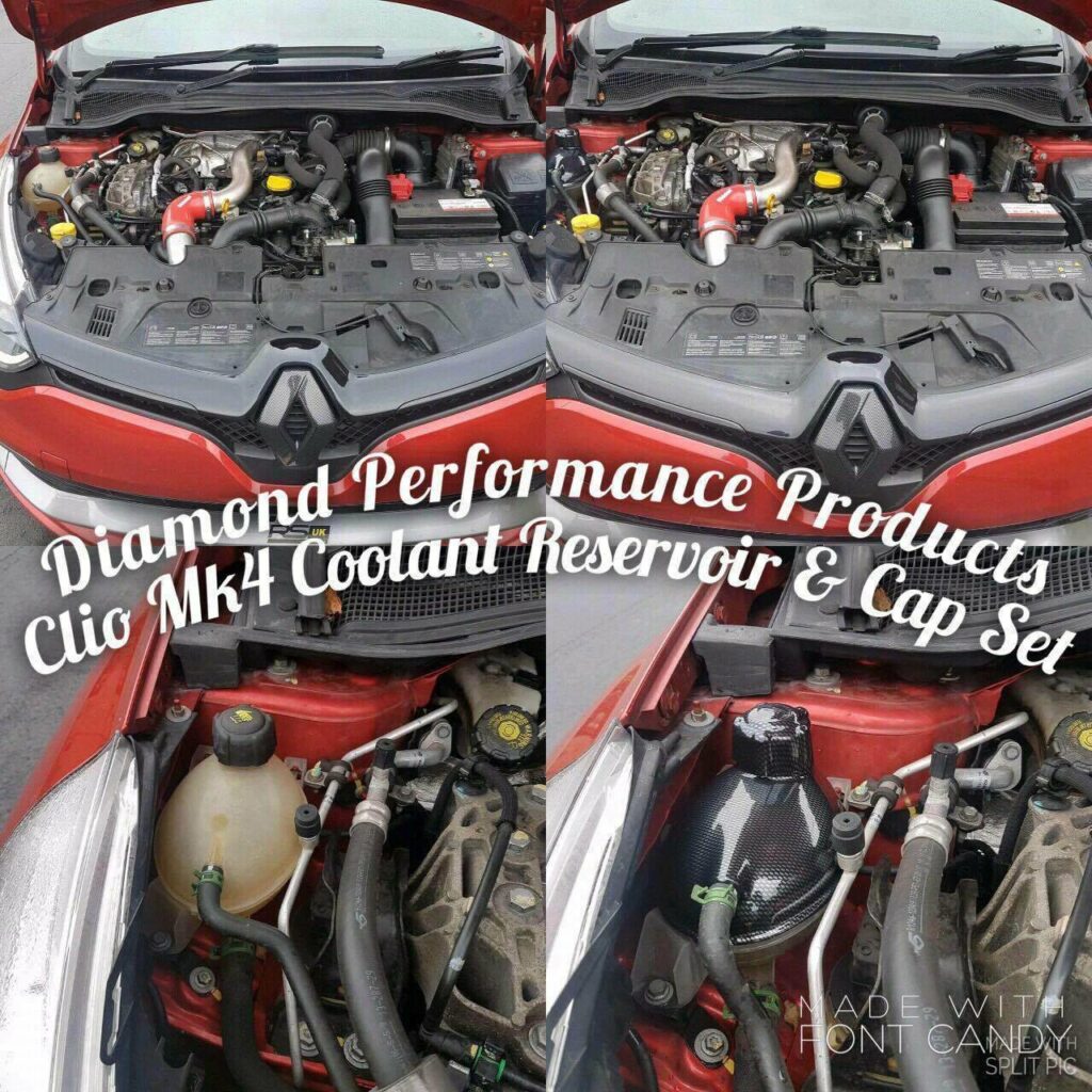 COOLANT BOTTLE CAP and bottle COVER for Renault CLIO 4 in Carbon Effect